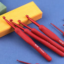 9PCS Red Crochet Hook Ergonomic Handle for Arthritic Hands Extra Long  Knitting Needles for Beginners and Crocheting Yarn