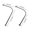 Shower Curtain Rail L Shape No Drilling Rail Corner Stainless Steel Telescopic Rod with Shower Curtain Rings
