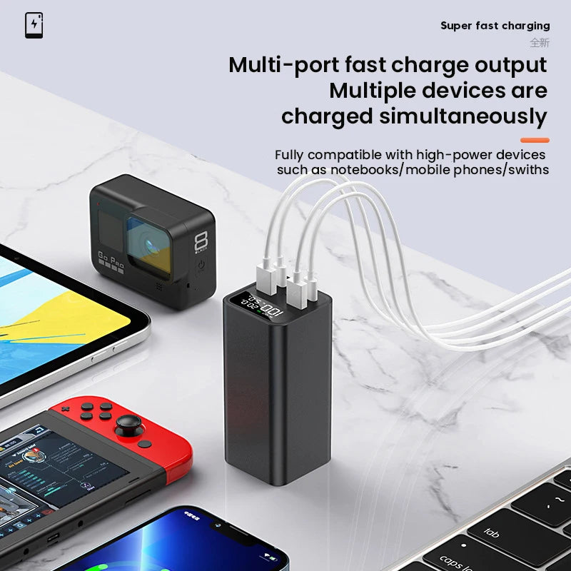 Portable 20000mAh Power Bank Station PD100W USB C Fast Charger Powerbank External Spare Battery For Laptop iPhone Samsung Xiaomi