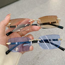 Randlose Rechteck Sonnenbrille Mode Männer Frauen Shades Kleine Quadratische Sonnenbrillen Für Weibliche Trendige Sommer Outdoor Accessoire