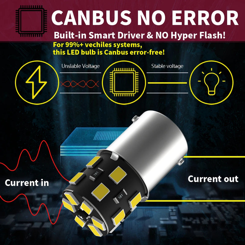 2pcs LED Backup Light Blub Reverse Lamp P21W 7506 BA15S Canbus For Volvo C30 C70 S40 S60 S70 S80 V40 V50 V60 V70 XC60 XC70 XC90