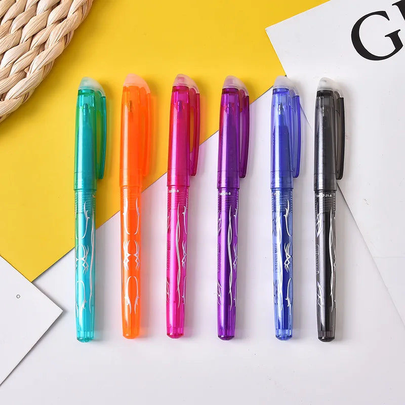 Erasable Gel Pen Or Refill Rod 0.5mm Washable Handle Magic Erasable Pen Refills For School Writing Tools Kawaii Stationery