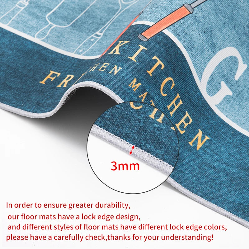 Cooker Pattern Kitchen Mat Absorbent Long Rugs Crystal Velvet Carpet for Living Room Kitchen Foot Mats Doormat Alfombra tapis