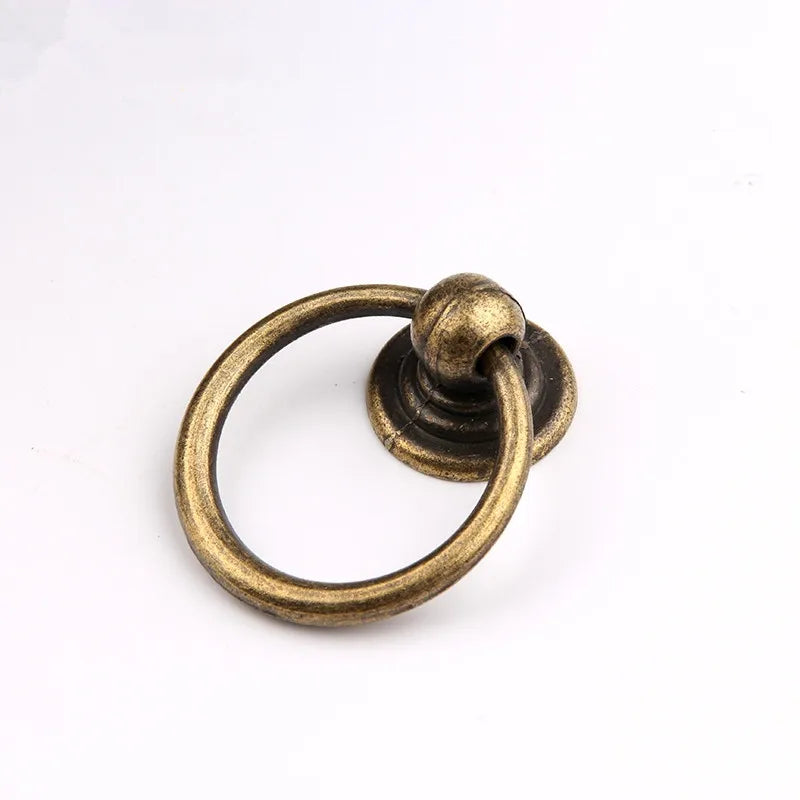 Antique Bronze Cabinet Drawer Knobs Dresser Cupboard Wardrobe Furniture Pulls Ring Handle Wooden Box Jewelry Knobs door knocker