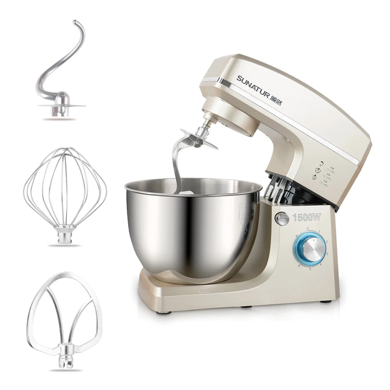 SUNATUR 10L Stand Mixer 2200w Dough Kneading Planetary Proccessor Automatic Beater Electric timed Kitchen Blender cream whipper