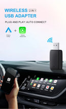 2026 NEW Wired to Wireless CarPlay and Android Auto 2 in 1 Mini Adapter 5GHz WiFi5 for 99% Original Wired CarPlay/Auto Cars