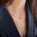 [Three Small Tablets] European Dutch Niche Atlitw Vintage Olive Green Crystal Necklace S925 Silver Temperament