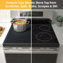 Premium 28"X20" Silicone Stove Top Cover Mat Heat Resistant Glass Cooktop Protector Multi Purpose Black Pad For RV Range Dish Drying Under Sink Pet Feeding Kitchen Storage Ideal Housewarming Gift