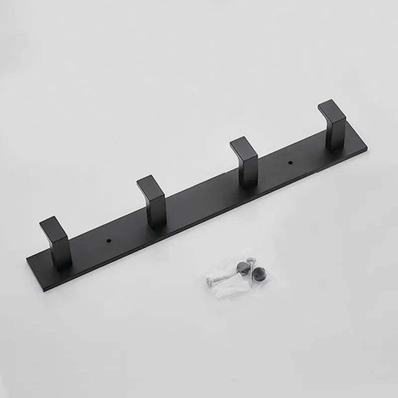 DOOKOLE Black Bathroom Towel Hook, Coat Rack with 6 Hooks Wall Mount Matte Black Robe Hanger Bathroom Entryway