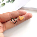 Trend Asymmetric Hollow Heart Earrings for Women Beautiful Girl Cute Party Jewelry Korean Yellow Blue Sweet Stud Earrings B-47