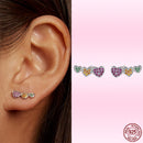 Bamoer Cute Romantic Fairy Elevs Exquisite Stud Earrings for Women Genuine 925 Sterling Silver Rainbow Ear Studs Luxury Jewelry