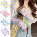 Sun Protection Ice Silk Riding Sleeves – Floral UV Protection, Cooling Arm Warmers & Half-Finger Design for Cyclists