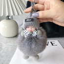 Sleeping Baby Keychain Cute Soft Fluffy Plush Doll Key Ring Women Girl Bags Pendant Backpack Accessories Gifts