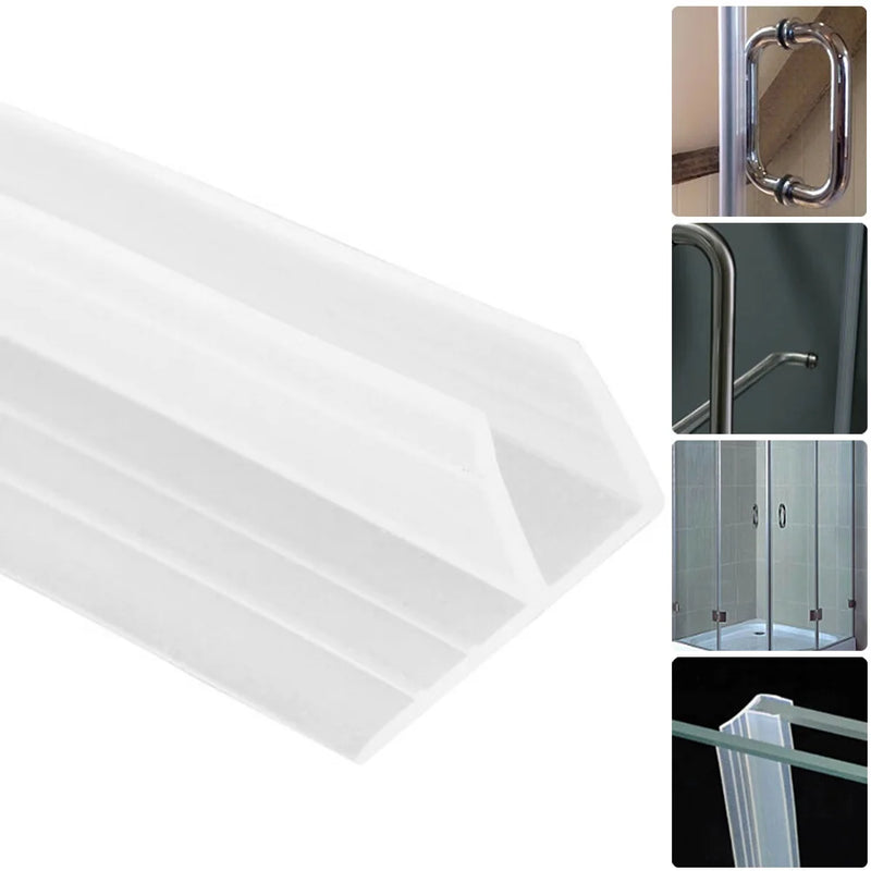 2m F Shape Bath Strip Shower Screen Door Seal Strip For Glass 6mm Seal Gap Transparent Rubber Oil Stains Bathtubs