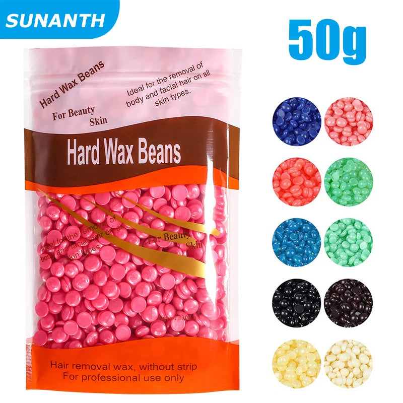 50g/200g/300g/500g Hot Film Painless Waxing Beads Depilatory Wax Beans Hard Wax Bean For Wax Heater Machine Body Hair Removal