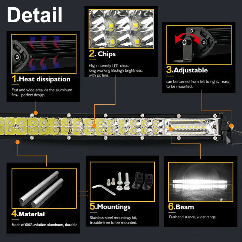 Slim 8" 20" 32" LED Light Bar Off Road 12V 24V LED Light Bar/Work Light For Car Combo 4x4 Led Bar Jeep Truck ATV SUV 12V 24V