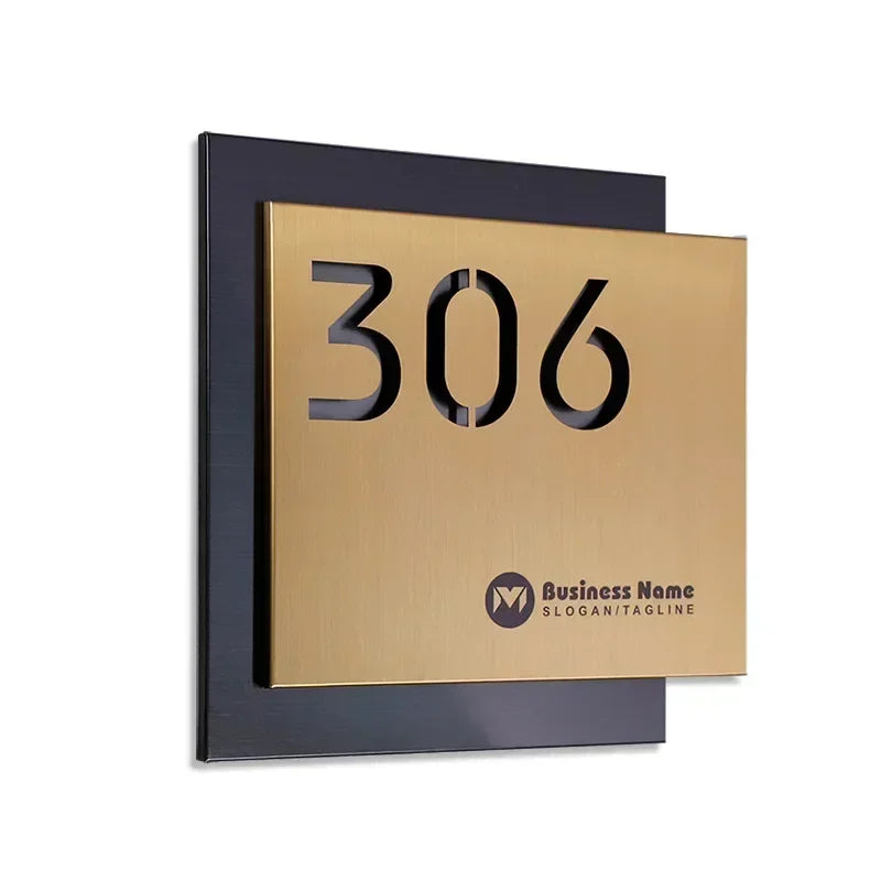 Customize Sign Stainless Steel Modern Door Plaque,Office Plate, Shop Signage House Number, Personalize Name Address