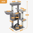 Height 120CM Cat Tree Condo for Indoor Multi-Layer Cat Tower with Self Groomer Sisal Scratching Posts Large House Hummock Perch