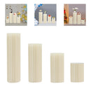 4PCS Foldable Wedding Cardboard Flower Columns,Cardboard Centerpiece Display,Cylinder Pedestal Stands For Wedding Birthday
