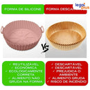 Kit 5 Forma De Silicone Para Air Fryer Forno Microondas Fritadeira Assadeira Reutilizável Antiaderente Flexível