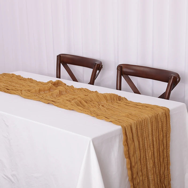Event Designing Table Runner Cheese Cloth Gauze Crepe Rustic Wedding Party Decor Farmhouse Tabledecor House Warming Gift Easter