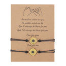 Vintage Sunflower Couple Bracelets For Women Men Handmade Braided Rope Chain Daisy Flower Charm Bangles Lucky Friendship Jewelry