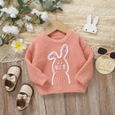 Adorable Infant Easter Jumper with Cute Bunny Design Soft Long Sleeve Crew Neck Knit Pullover for Baby Boy or Girl