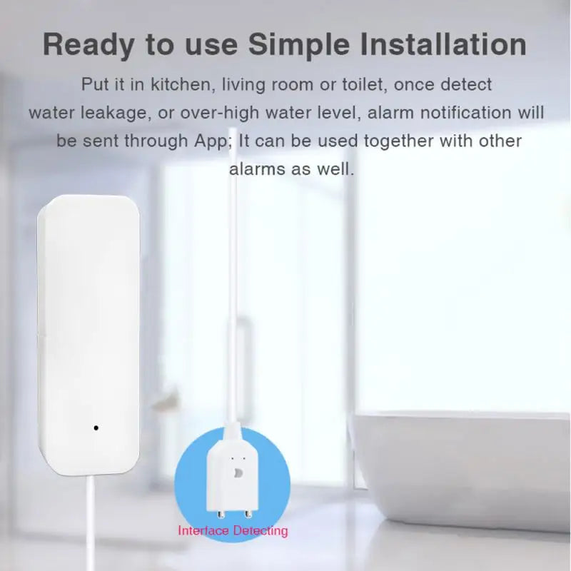 Tuya WiFi / Water Leakage Alarms Sensor Smart Home Security Protection Water Leak Detector Flood Overflow Alarm System