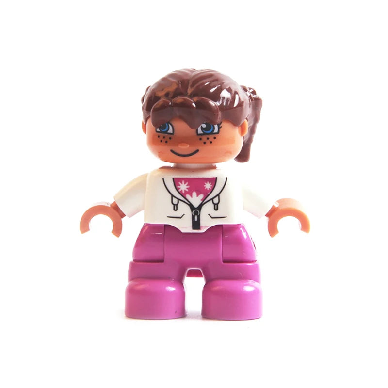 Big Size Action Figures City Princess Policemen Family Building Block Doll Character Accessory Assembly Toys for Children Gift