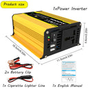 DC 12V To AC 110/220V Intelligent Power Inverter Dual USB Car Voltage Transformer 3000W Vehicle Smart Inverter for RV Caravan