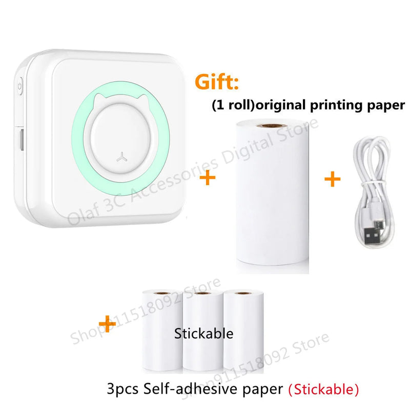 NEW Mini Portable Printer Thermal Adhesive Label Printers Photo Sticker Impresora Portátil Inkless Print For Mobile IOS Android