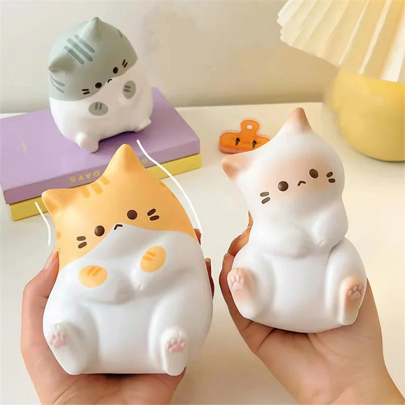 Kawaii Cat Stress Relief Squishy Toy PU Slow Rising Squeeze Antistress Ball Cartoon Table Ornaments Birthday Gift For Girls