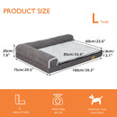 Bolster Dog Bed for Extra Large Dogs, Memory Foam Orthopedic L-Shape Dog beds with Removable Washable Cover Cozy Plush Dog Sofa