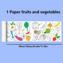 90cm Animal Canvas Children's Drawing Roll DIY Coloring Paper Roll Color Filling Graffiti Paper-cut Painting Educational School