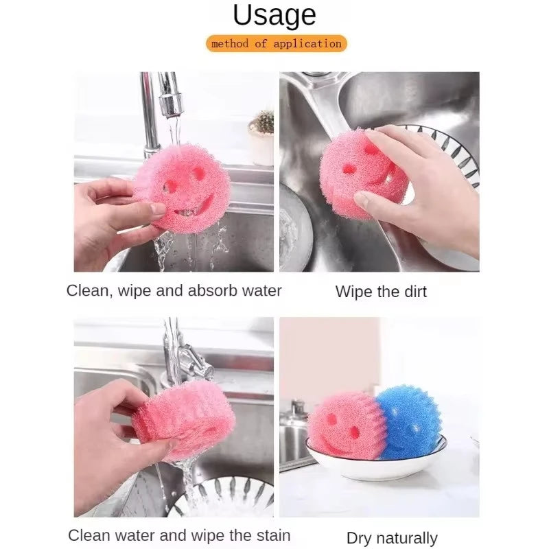 1/2/3PCS Dishwashing Sponge Cloth Strong Scouring Pad Miracle Sponge Household Kitchen Bathroom Migic Cleaning Wipe Sponges