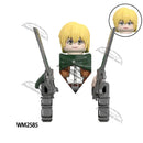 WM6165 WM6166 WM6148 Blocks Anime Bricks Dolls Action Toy Fig Building Blocks Erem Jaeger Armin Levi Mikasa Model Doll