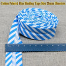 25mm (1“) width Bias Tape 100% Cotton Extra Soft for Baby Cloth Skin-friendly Fablic Bias Binding Tape Ironed Folded 12 yards
