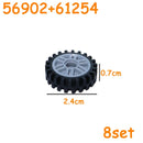 MOC Technical Tire Wheel Cross Hole Set Motorcycle Tyre & Rim Car Truck Wheels Hub Bricks Construction Building Blocks