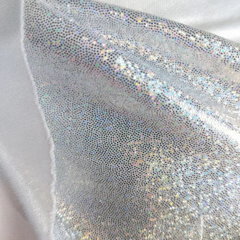 3/5/10M Glitter Iridescent Stretch Spandex Sparkly Fabric For DIY Costumes Gown Evening Dress Christmas Party Wedding Decoration