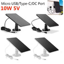 10W 5V Solarpanel Micro USB+Type-C 2in1 Outdoor Solar Ladepanel 3m Ladekabel für Überwachungskamera für Eufycam 3C/2C