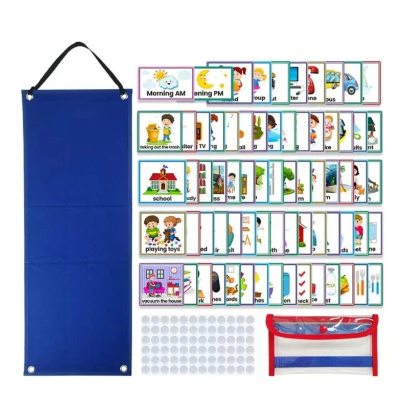 Children Daily Routine Chart with 70 Cards Visual Schedule Chart for Kids Toddler Autism Preschool Homeschool Activities R9UA