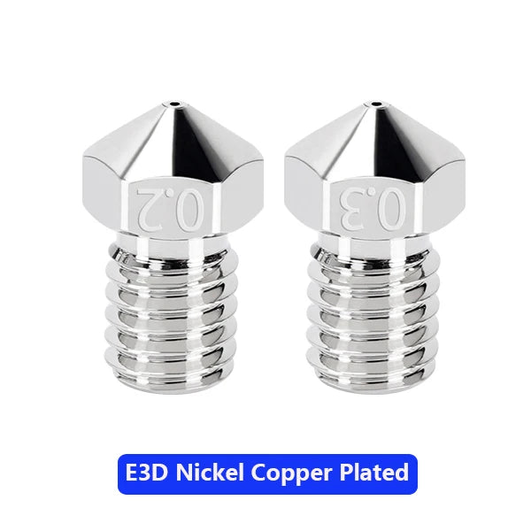2pcs All Metal V6 Nozzle 3D Printer Parts M6 Thread Brass Hard Steel Titanium PTFE Plated Nozzles E3D V5 For 1.75mm Filament