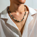 Trendy Small Wood Beads Necklace Men Vintage Short Beaded Chain Choker Necklaces 2023 Fashion Jewelry Collar on Neck Accessories