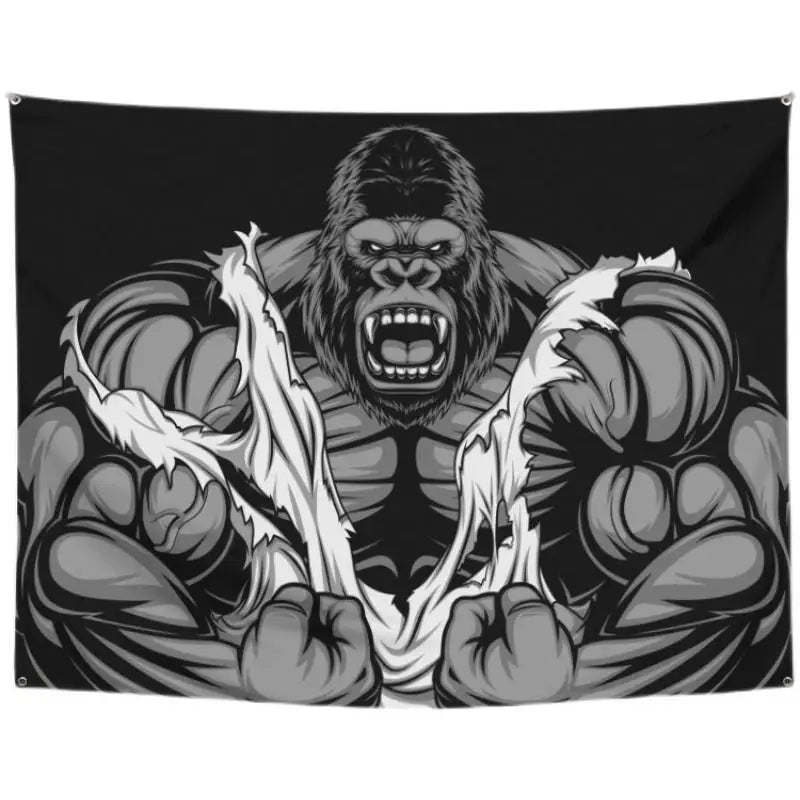 Orangutan rhino animal fitness tapestry wall hanging macho background cloth living room bed  home decoration