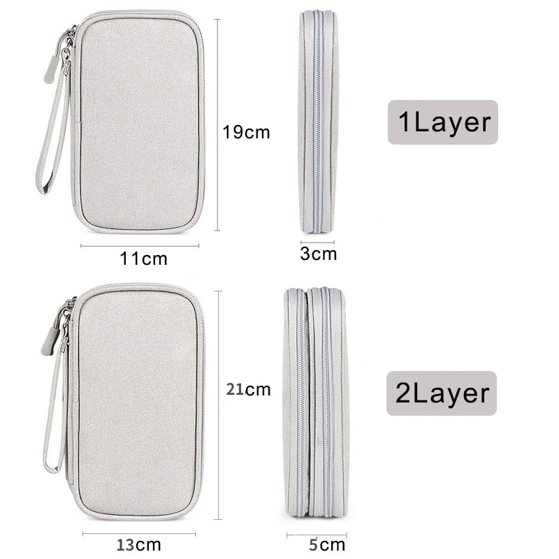 Travel Cable Bag Portable Digital Storage Pouch Charger Data Cable USB Bag Organizer Waterproof Electronic Accessory Storage Bag