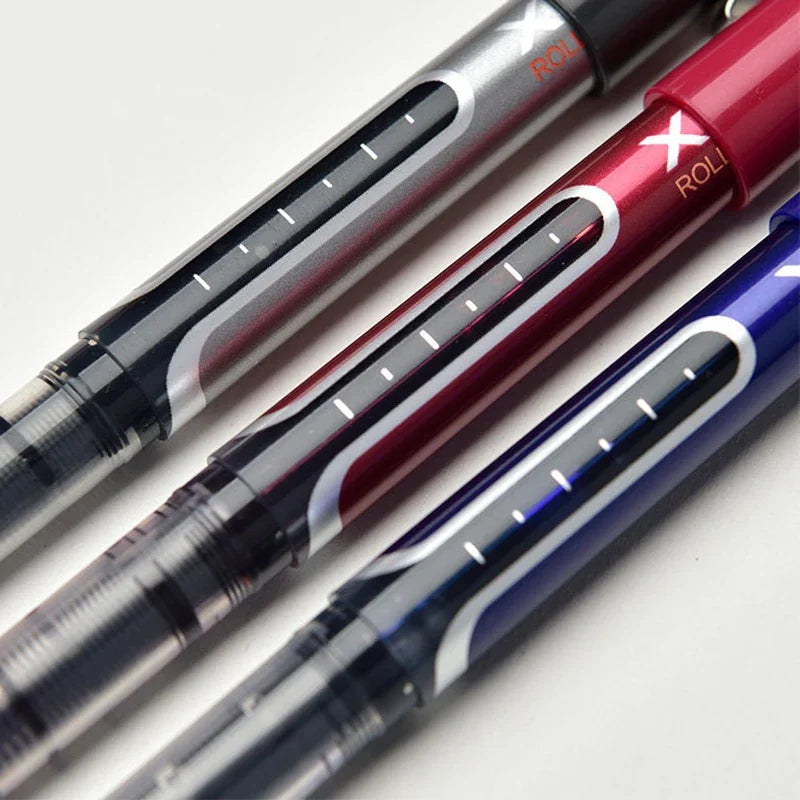 3Pcs/set Kawaii Straight Liquid Rollerball Pen 0.5mm Large Capacity Blue/black/red Ink Gel Pen School Office Stationery Supplies