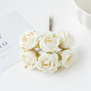 12PC Artificial Flowers Silk Tea Rose Wedding Bouquet Decorative Wreath Christmas Decoration for Home Diy Gifts Box Bride Brooch