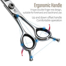 Fenice CIQ Professional 7.0/7.5 Inch JP440C Dog Grooming Scissors Curved Chunker /Thinning Scissors for Dogs Cats and Other Pets