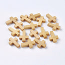 100-200Pcs Wooden Cross Pendants Printed Wood Charms For Easter Jewelry Bracelet Necklace Making Findings Mxied Color