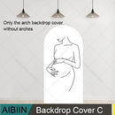 Pregnant Woman Silhouette Arch Backdrop Cover Minimalist Maternity Mother Baby Shower Party Decor Gender Reveal Background